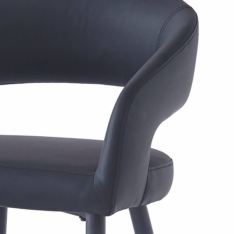 Modern Faux Leather and Metal 26" Counter Height Stool, Set of 2 - N/A