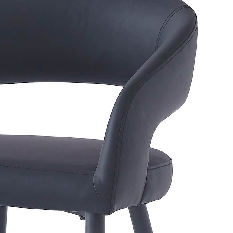 Modern Faux Leather and Metal 26" Counter Stool, Set of 4