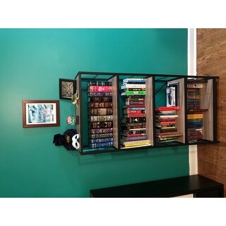 Carbon Loft Ora Metal and Wood Rustic Bookshelf - 30 x 14 x 63h