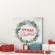 preview thumbnail 10 of 8, Merry Christmas Wreath-Premium Gallery Wrapped Canvas - Ready to Hang - Multi-Color