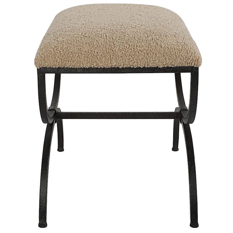 Uttermost Hacienda Plush Latte Small Bench - 24"W x 20"H x 16"D