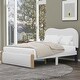 preview thumbnail 4 of 33, Upholstered platform bed with wooden support feet