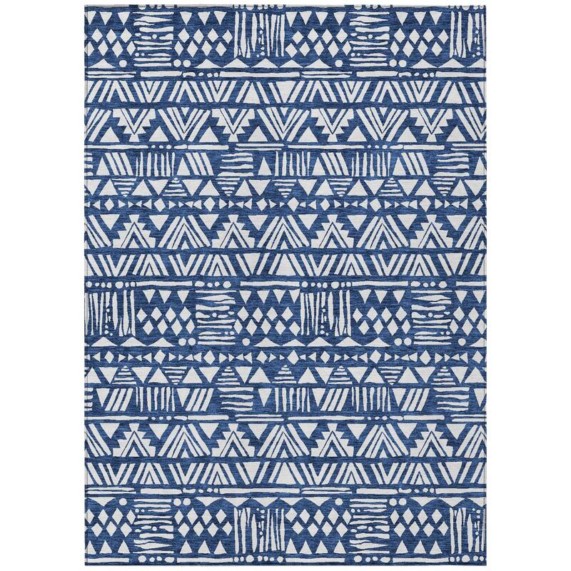 Machine Washable Indoor/ Outdoor Chantille Boho Tribal Rug