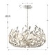 preview thumbnail 5 of 3, Broche 6 Light Antique Silver Chandelier - 27"W x 19"H x 27"D