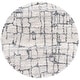 preview thumbnail 12 of 12, SAFAVIEH Fontana Shag Rosaleen Modern Abstract 2-inch Thick Rug 5'3" Round - Ivory/Grey - Round