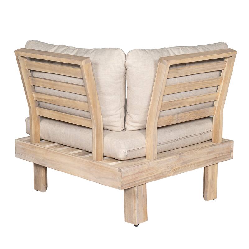 Christopher Knight Home - Topia Mid-Century Outdoor Sectional Sofa Set with Coffee Table and Water-Resistant Cushions