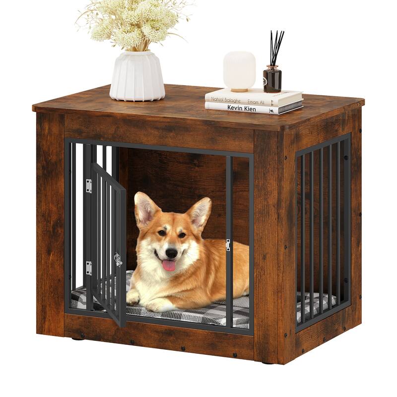 Moasis Dog Crate Furniture, End Table - Small - Brown