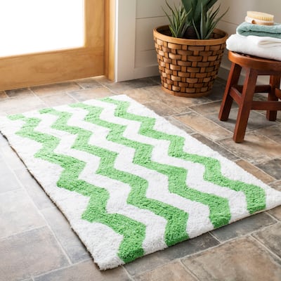 SAFAVIEH Handmade Plush Master Bath Key Lime Cotton Rug (1' 9 x 2' 10) - 1'9 x 2'10