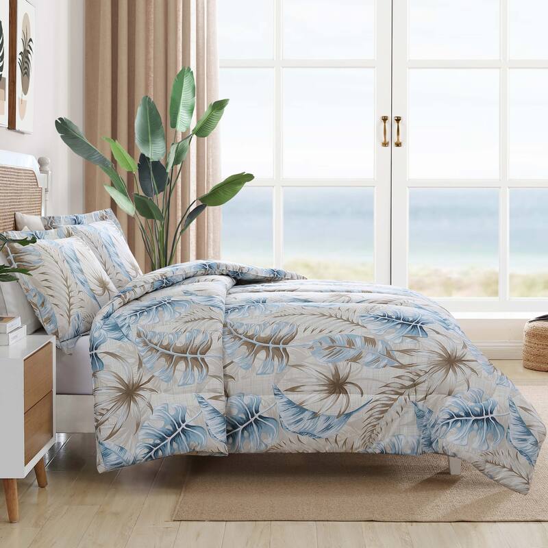 Caribbean Joe 3PC Comforter Set - King - Dancing Palms