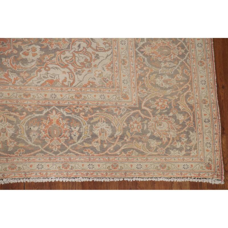 Traditional Kashan Persian Rug Hand-knotted Vintage Wool Carpet - 8'4" x 11'5"