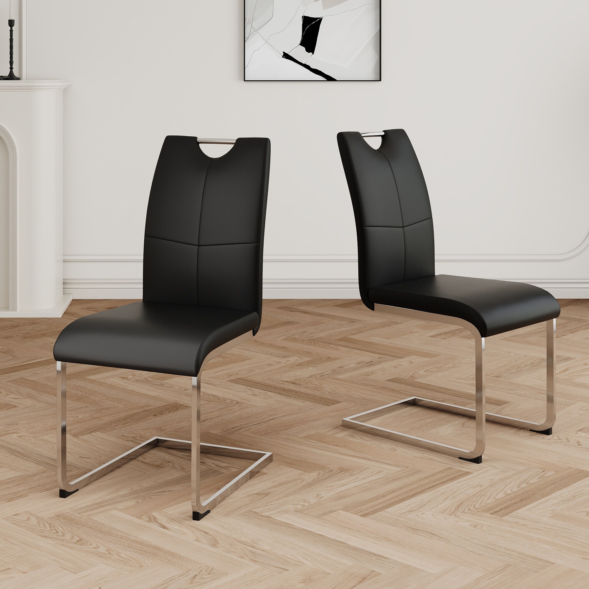 Modern PU Dining Chair with Metal Legs