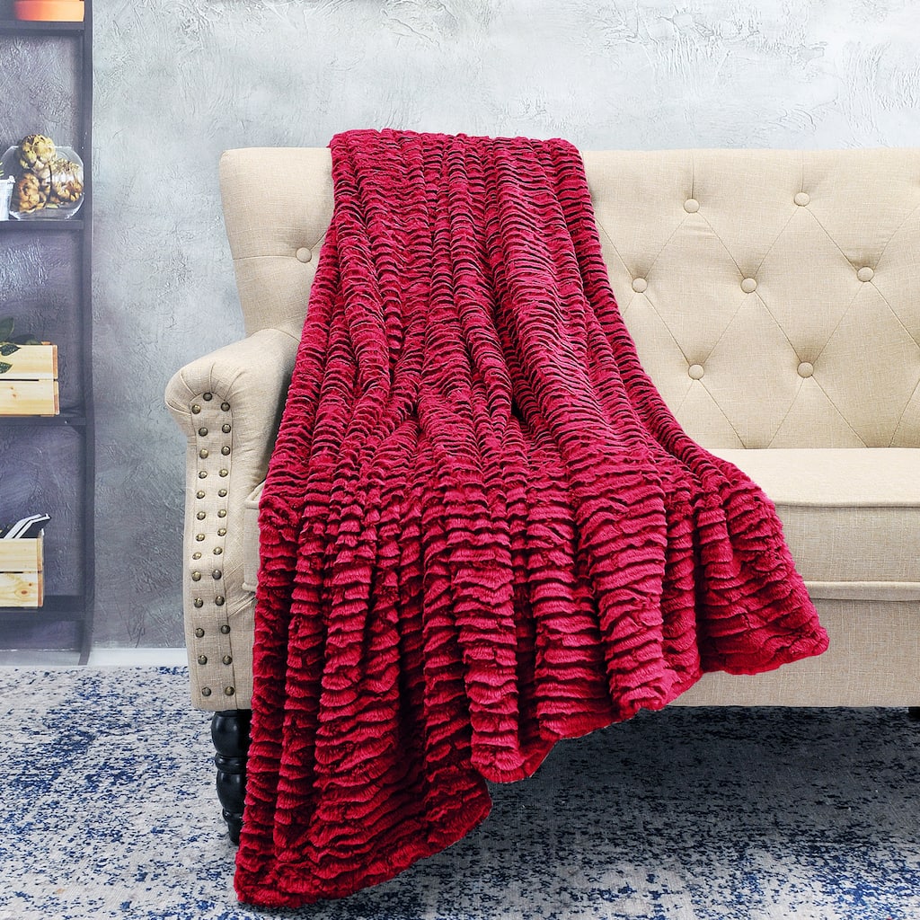 Oversized Air Brushed FauxFur Throw