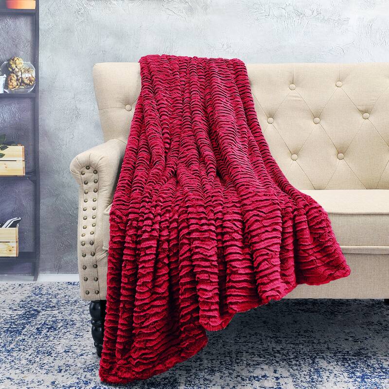 Oversized Air Brushed FauxFur Throw