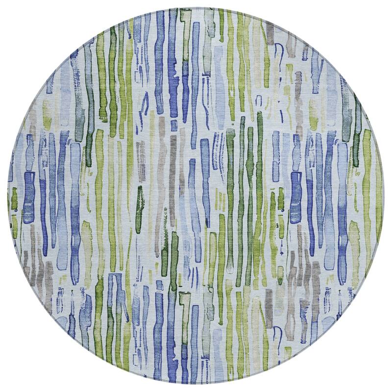 HomeRoots Striped Modern Rectangle Outdoor Rug