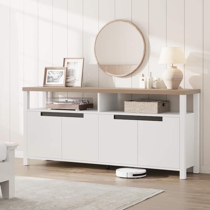 Boho TV Stand Entertainment Center for Living Room, Bedroom TVs up to 70 Inch - N/A