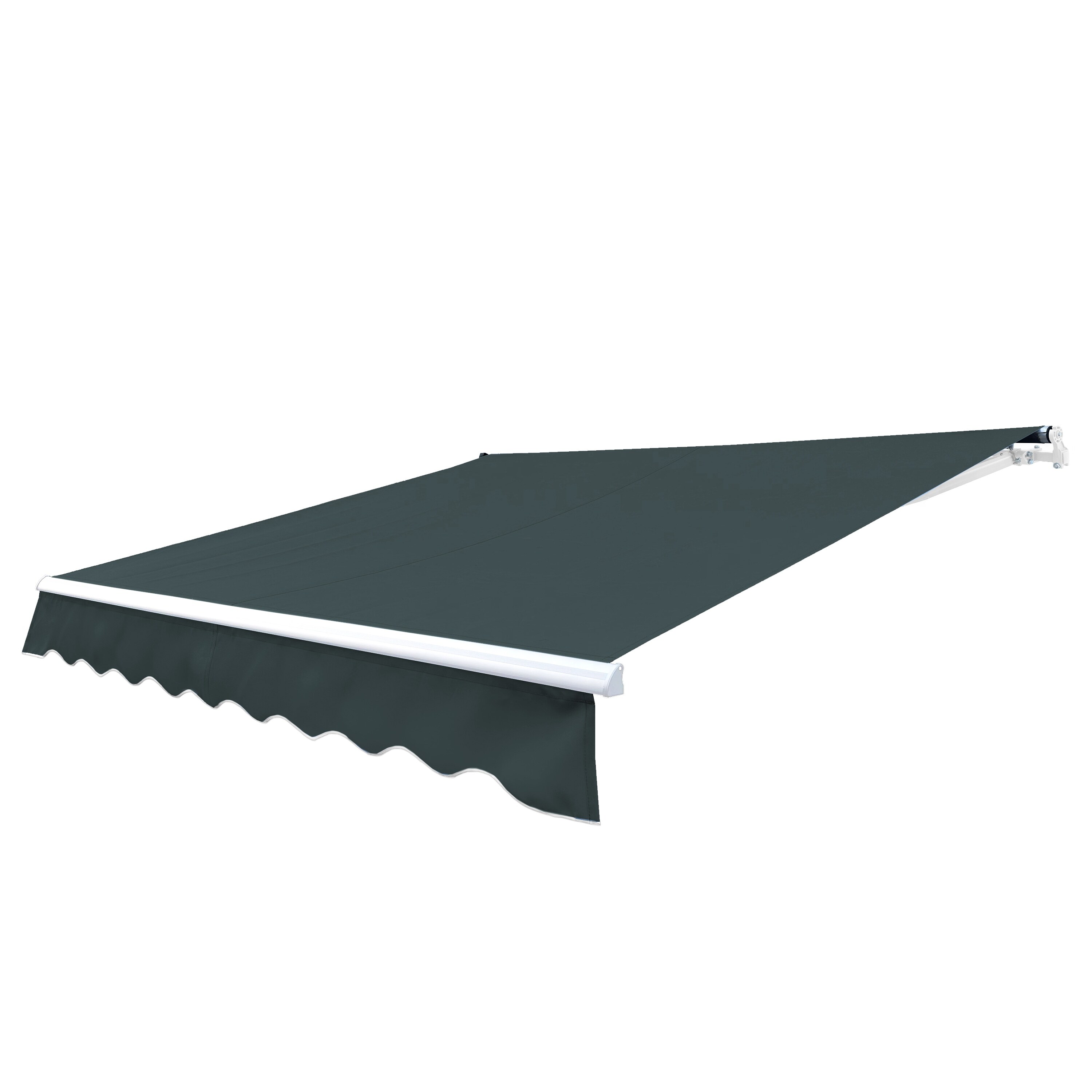 VEIKOUS 12'x10' Outdoor Retractable Patio Awning Sun Shade Cover for