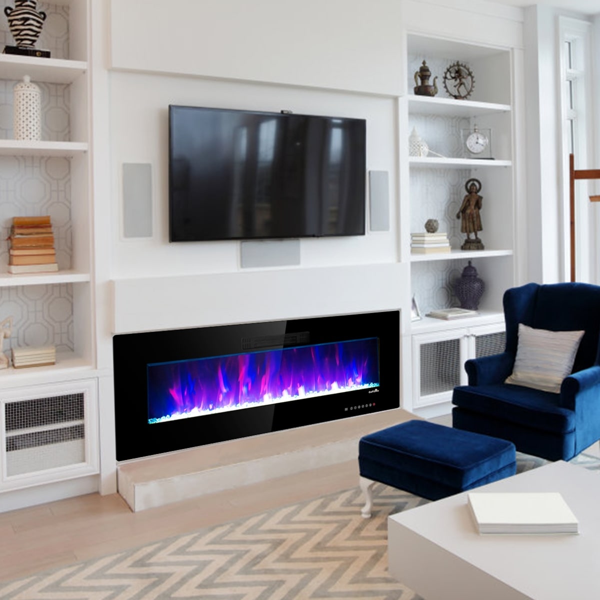 Shop 50 Electric Fireplace Insert Firebox Wall Mounted 750w 1500w
