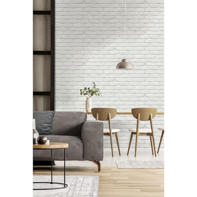 Fine Decor Alpin White Painted Brick Wallpaper