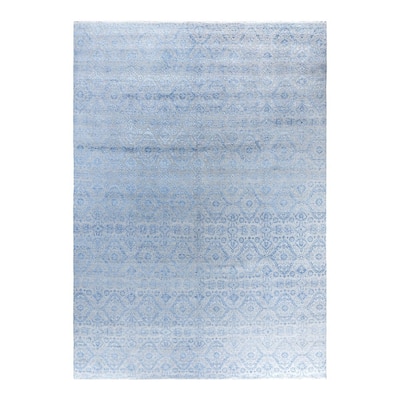 Ikat One-of-a-Kind Hand-Knotted Area Rug, Gray - 9' 0" x 12' 4"
