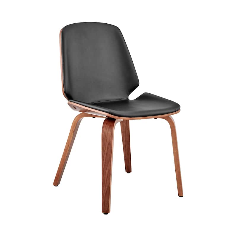 Brinley Walnut or Black Wood Upholstered Dining Chair