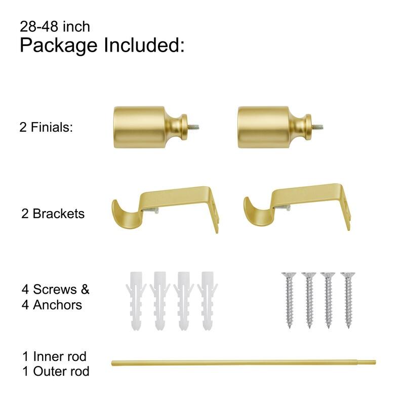 UTOPIA ALLEY Wall Mounted 3/4 Inch Curtain Rod - Curtain Rods For Window, Adjustable Drapery Rod