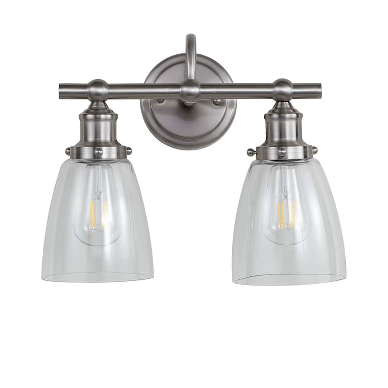 SAFAVIEH Lighting Khuyen 2-Light Led Bathroom Sconce - 14.3"x6.8"x11.8" - Black/White - 14Wx7Dx12H