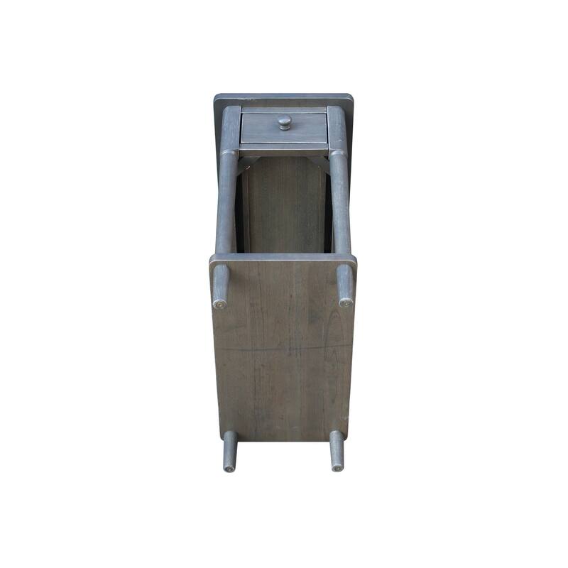 Narrow Solid Wood Side Table with Drawer