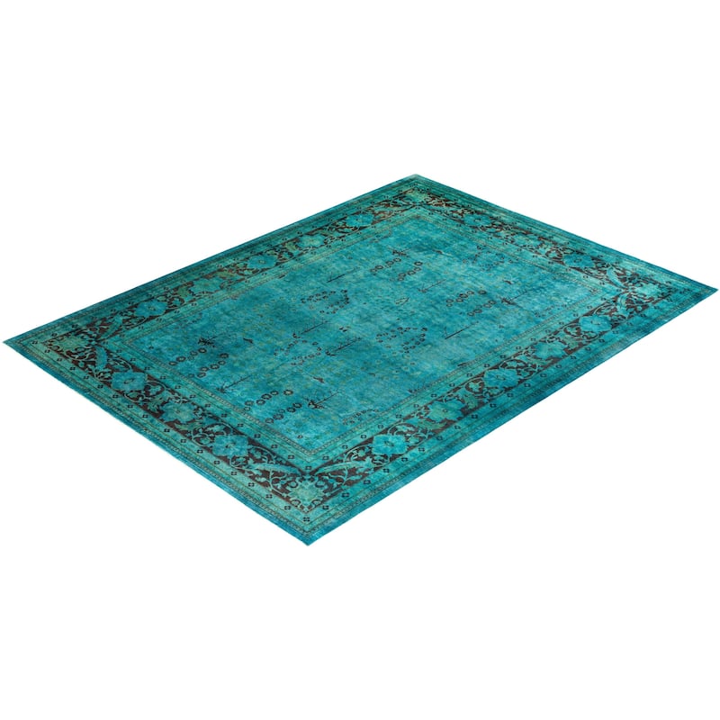 Contemporary Overdyed Wool Hand Knotted Area Rug - 9' 0" x 12' 0"