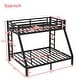 preview thumbnail 3 of 9, Industrial Metal Twin XL over Queen Bunk Bed with Two Side Ladder,Safety Guardrail for Teens and Adults