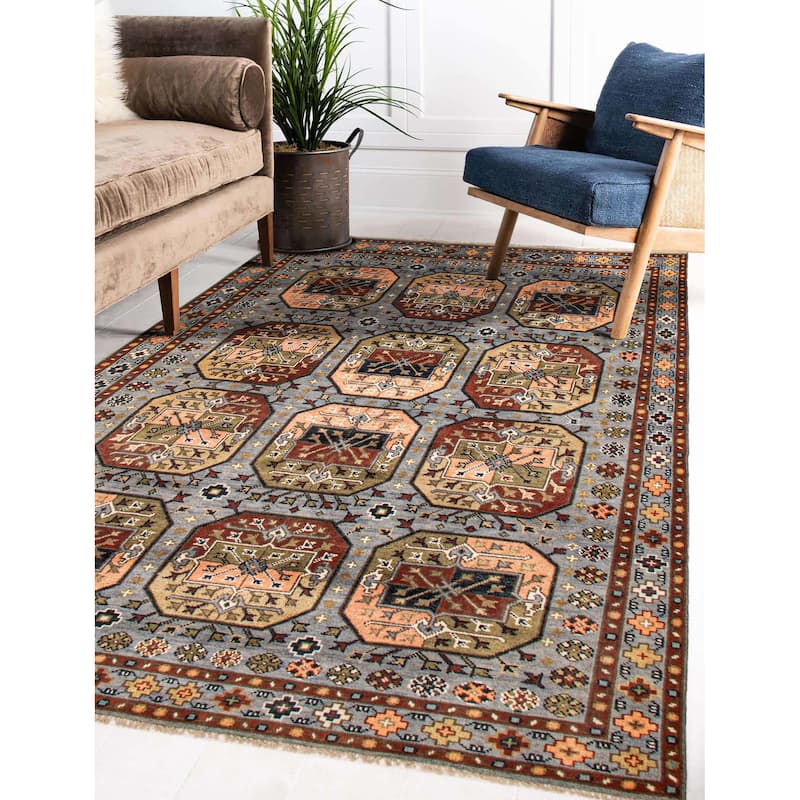 ECARPETGALLERY Hand-knotted Jules Serapi Grey Wool Rug - 7'11 x 9'10