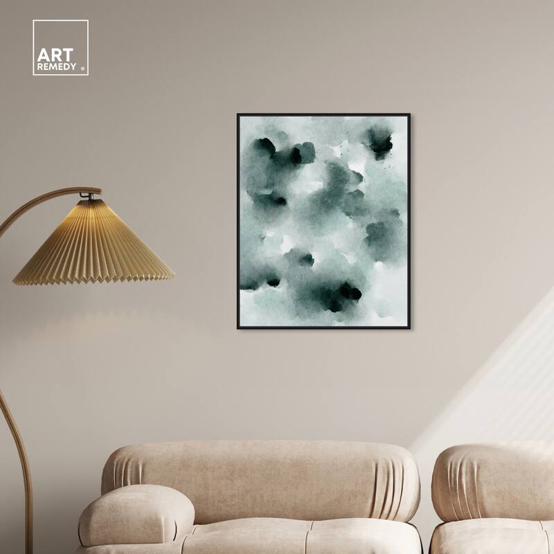 Art Remedy Diluted Smoke In The Snow Framed Watercolor Boho Abstracts