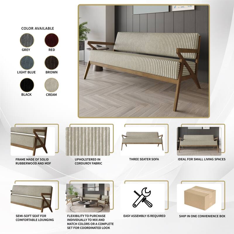 CraftPorch Chic Modern Velvet 3-Piece Upholstered Living Room Set