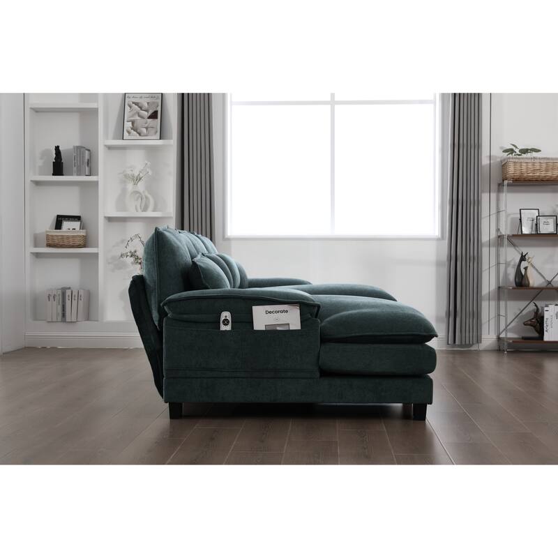 GDFStudio - U Shaped 110" Chenille Modular Cloud Sectional Couches