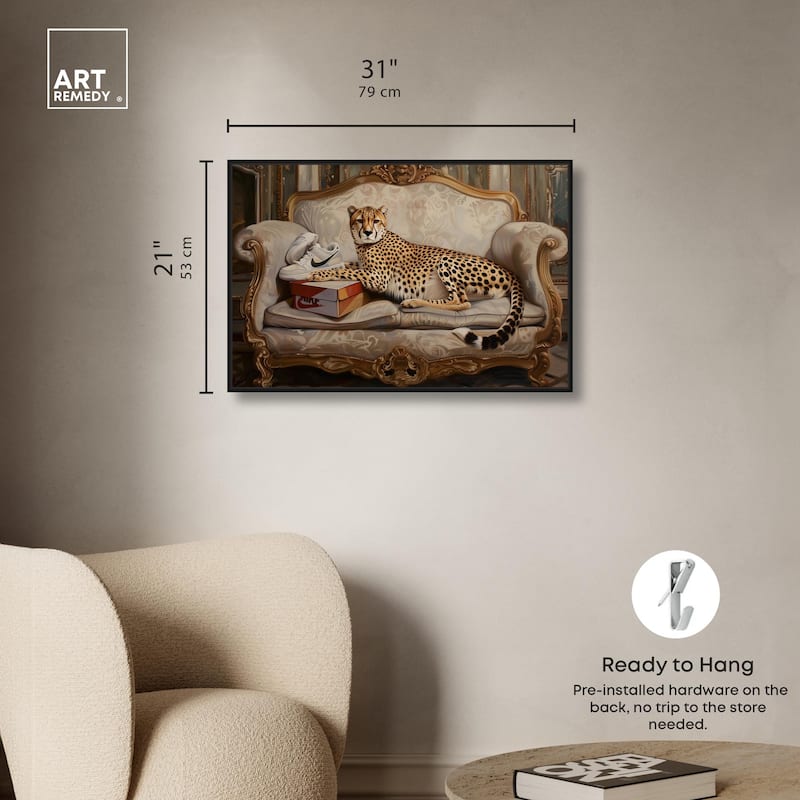 Lounging Sneaker Cheetah Canvas by Art Remedy