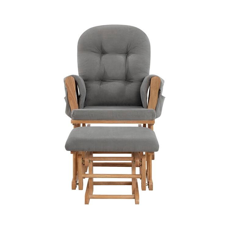 Ultimate Nursery Comfort - Glider and Ottoman Set with Reclining Cushion Chair, Rocker Chair with Padded Back and Armrests