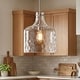 preview thumbnail 21 of 23, 1-Light Clear Water Glass Shade Pendant Brushed Nickel