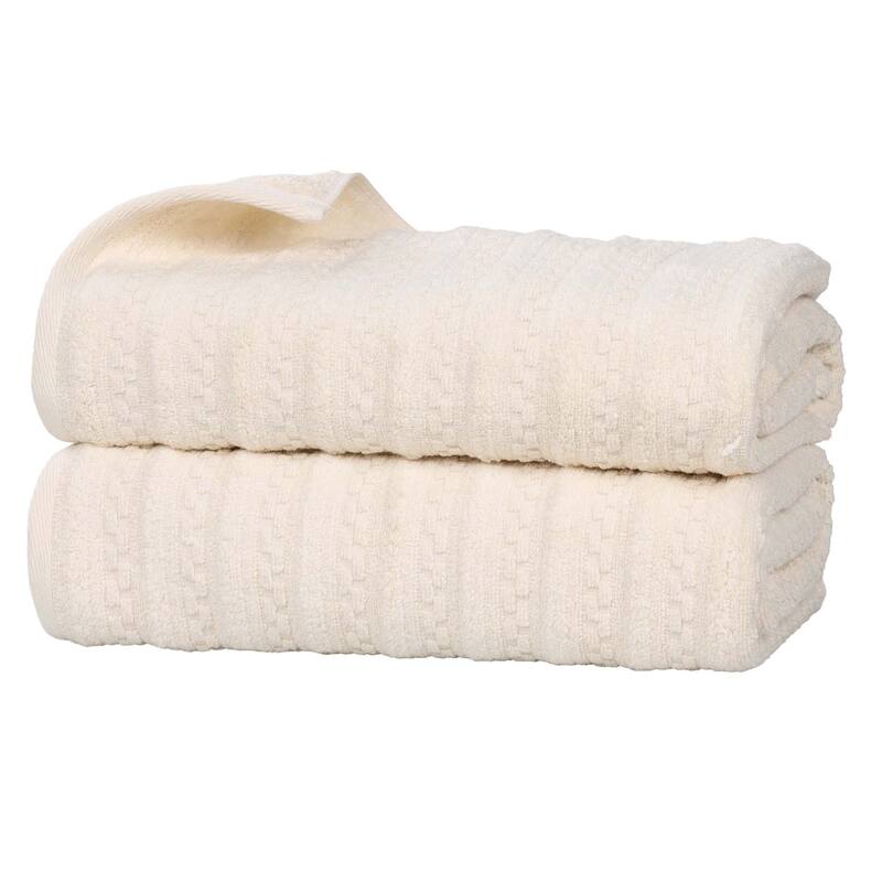 Superior Zuma Zero Twist Cotton Medium Weight Soft Absorbent Bath Sheets, Set of 2