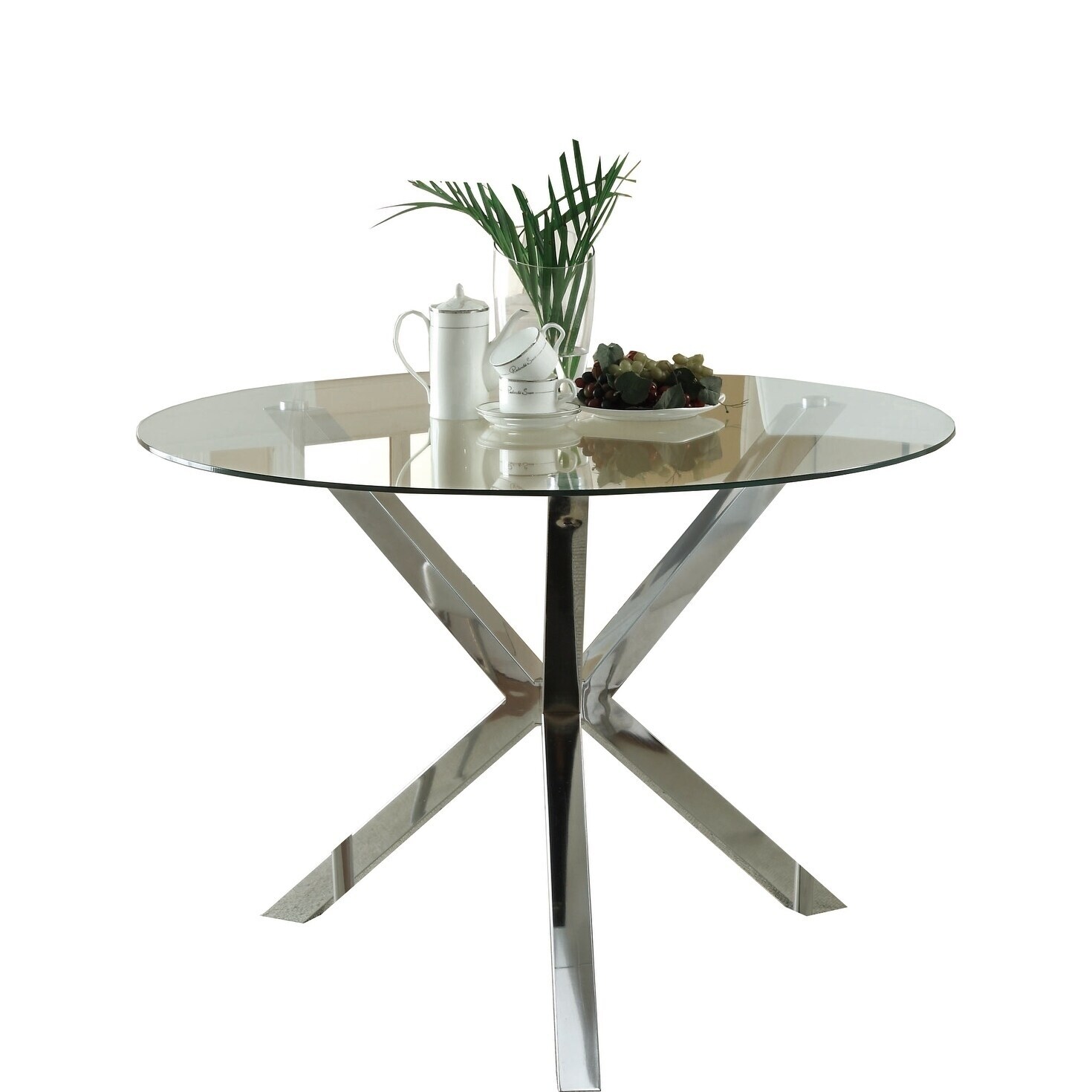 Shop Coaster Company Chrome Glass Top Dining Table 30 X 41 25 On Sale Overstock 12344846