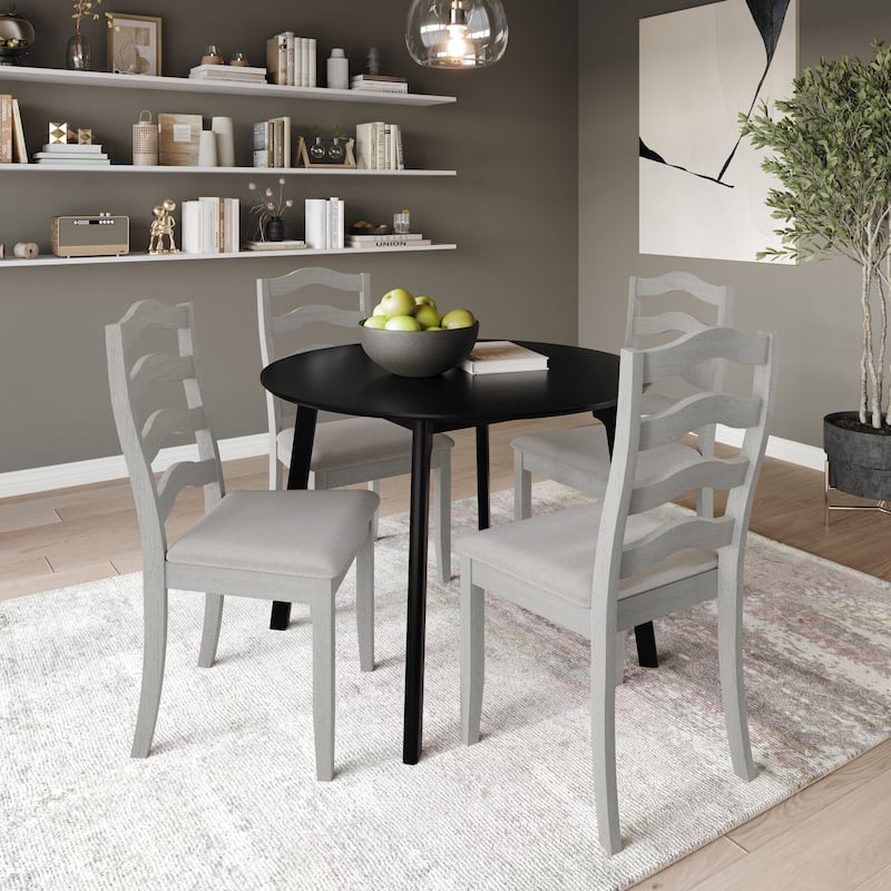 CraftPorch Sophistique 4-Piece Chair and Round Table Wooden Dining Set