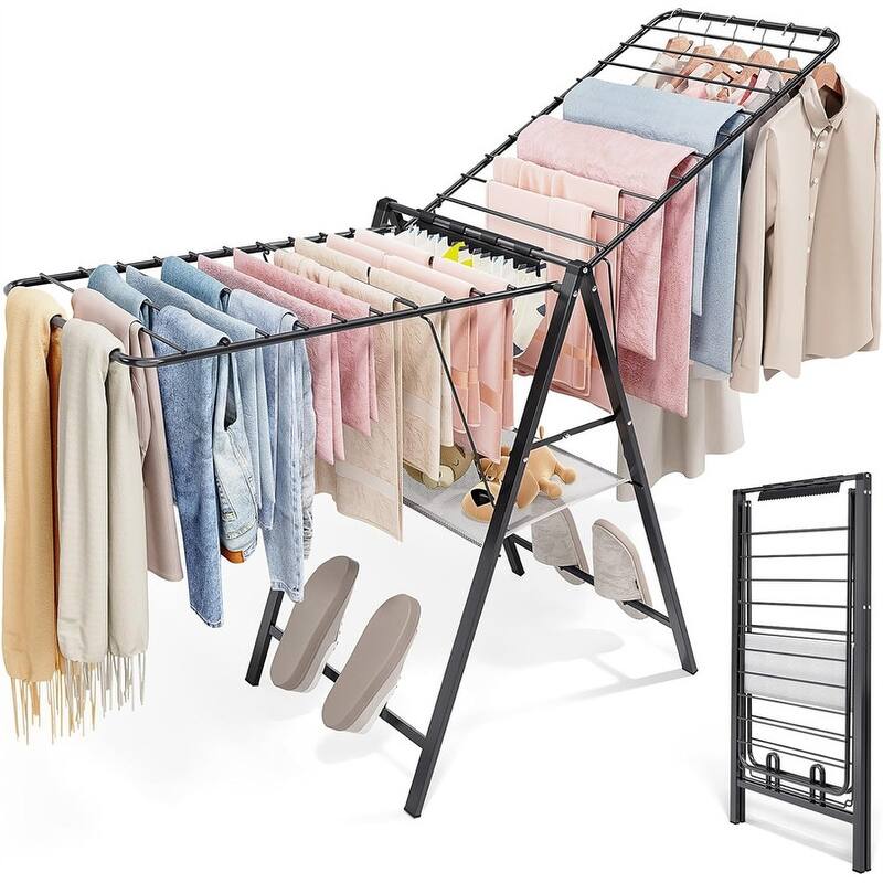 Foldable Metal Drying Rack - Height Adjustable
