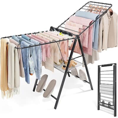 Foldable Metal Drying Rack - Height Adjustable