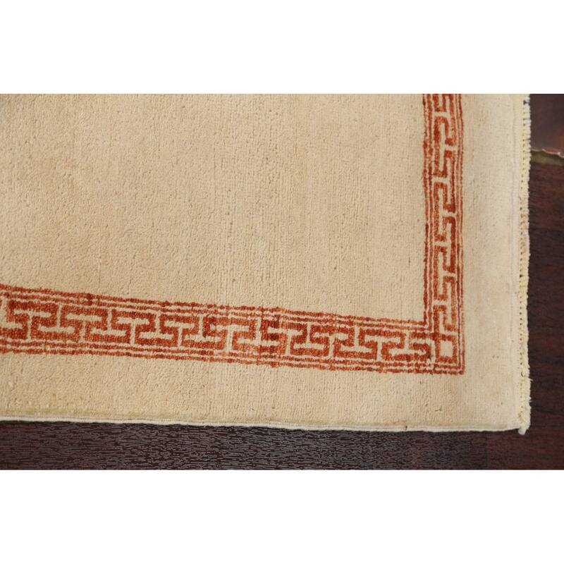 Bordered Neutral Gabbeh Kashkoli Oriental Runner Rug Wool Hand-knotted - 2'5" x 9'10"