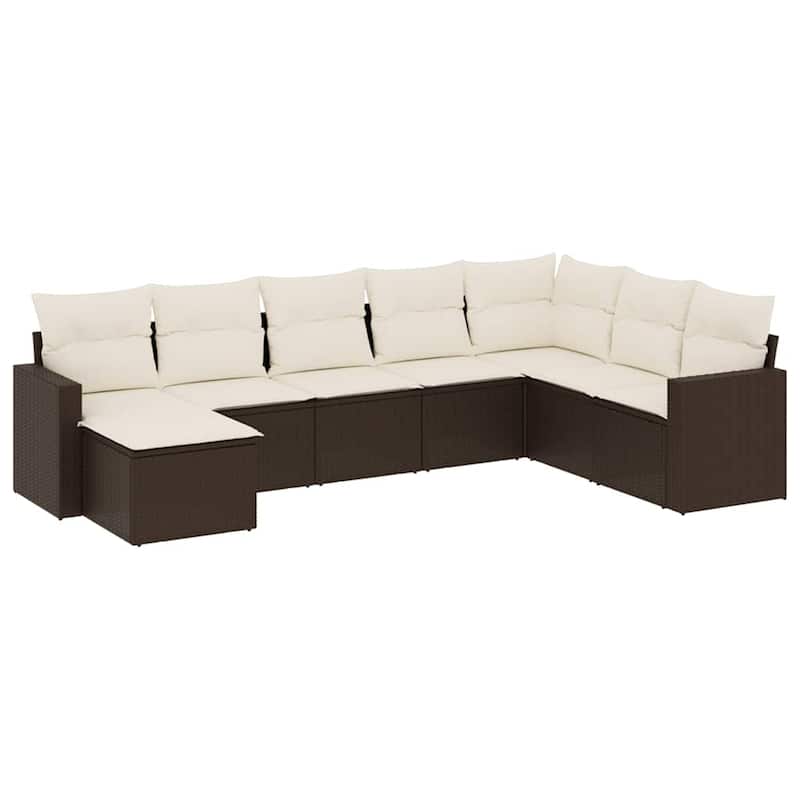 vidaXL Garden Sofa Set Brown - 21.7 x 21.7 x 14.6