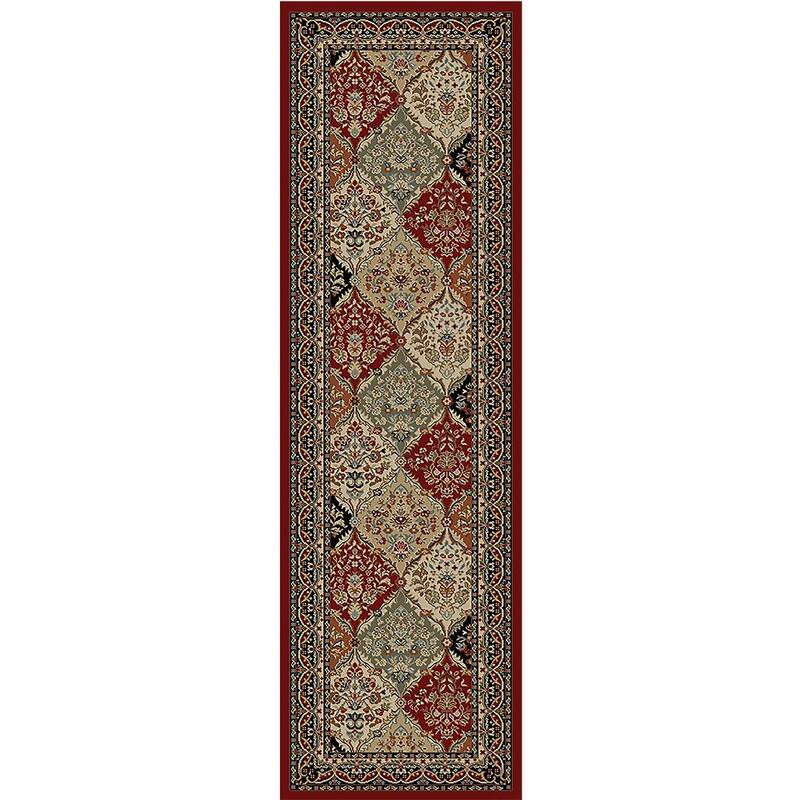Mayberry Hometown Panel Kerman Traditional Area Rug - 2'3" x 7'7" - Red