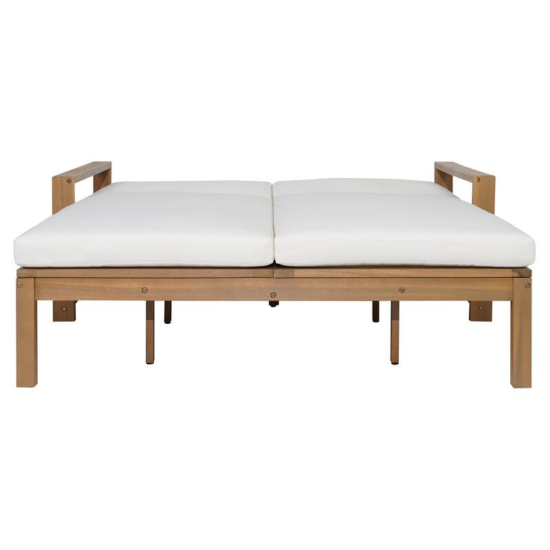 Outdoor Double Chaise Lounge Chair with Dual 5-Position Backrests by Leisure Zone