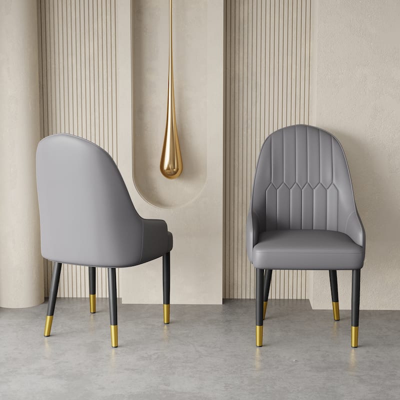 Modern Leather Dining Chair Set of 2