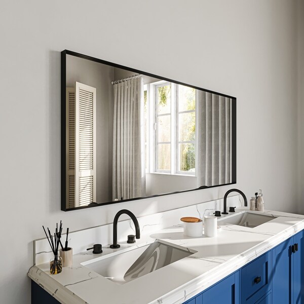 Right Angle Aluminum Framed Bathroom Mirror undefined Full Length