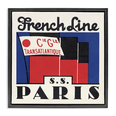 Stupell SS Paris Vintage Banner Framed Floater Canvas Wall Art Design By Phillipa Katz