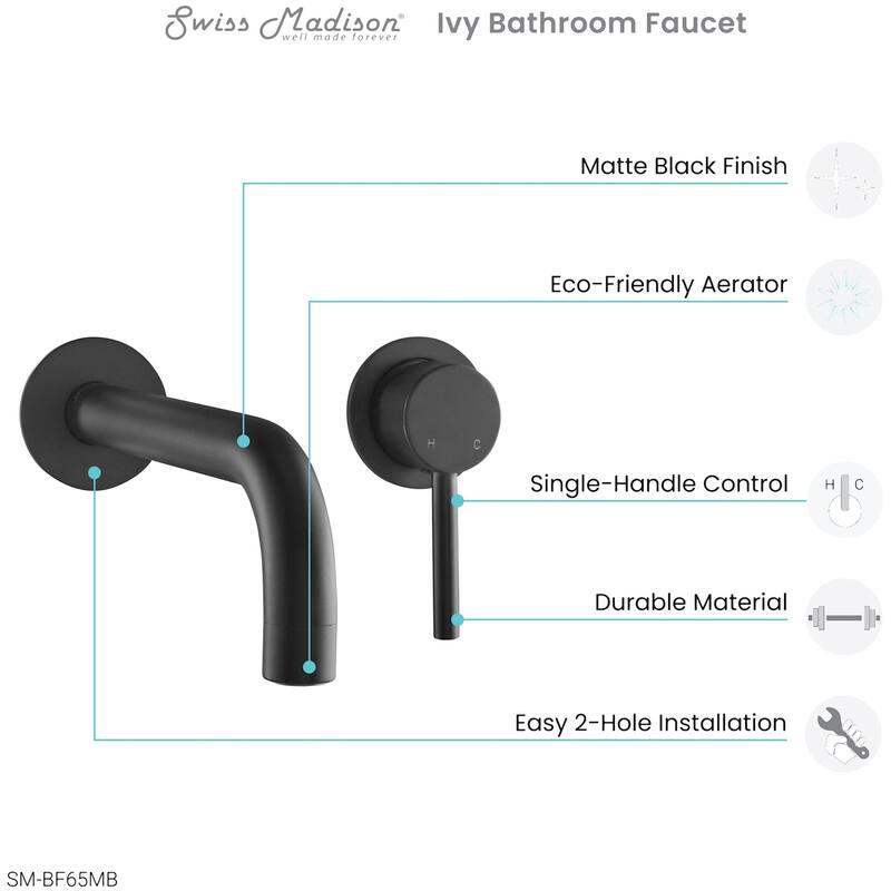 Swiss Madison SM-BF65 Ivy Single-Handle Wall Mount Bathroom Faucet