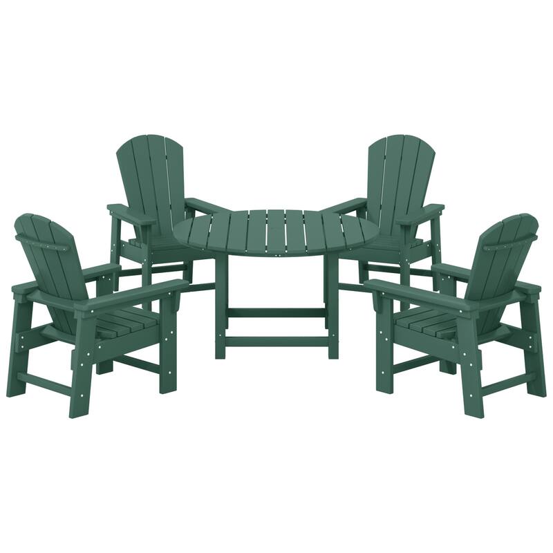 Laguna Kids Adirondack 5-Piece Round Table Dining Set - Dark Green